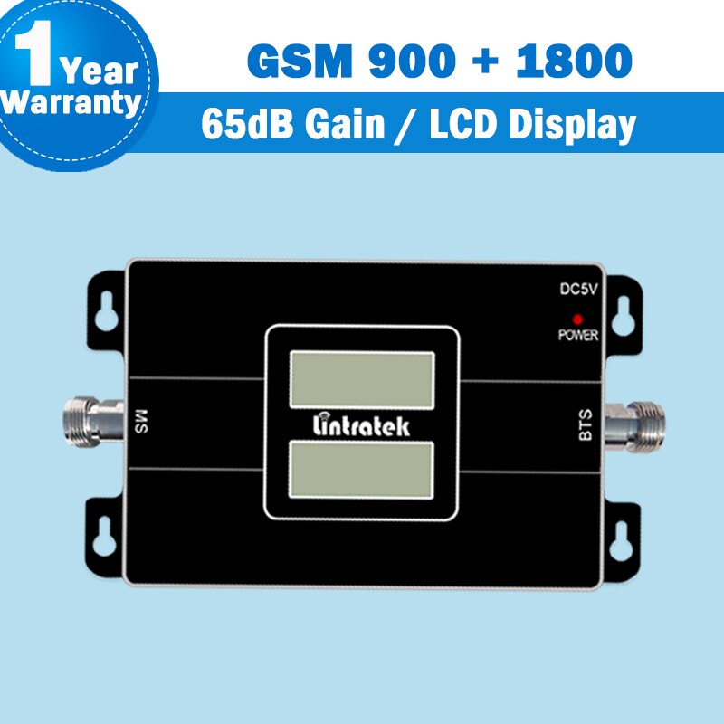 Lintratek Dual Band 2G 1800 repeater 4g GSM 900 LTE 1800 Mobile Phone 65dB Signal Booster 4G Cellular Signal Amplifier S48