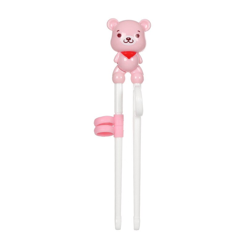 Leuke Baby Leren Eetstokjes Cartoon Dier Beginner Chopstick Servies Siliconen Abs Eetstokjes Kinderen Eten Training Helper: B