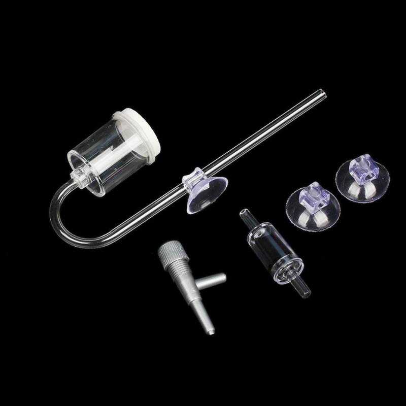 Plastic CO2 Diffuser U Shape with Suction Cups for Aquarium Planted Tank Clear Aquarium Supply Accessories 2 Sizes