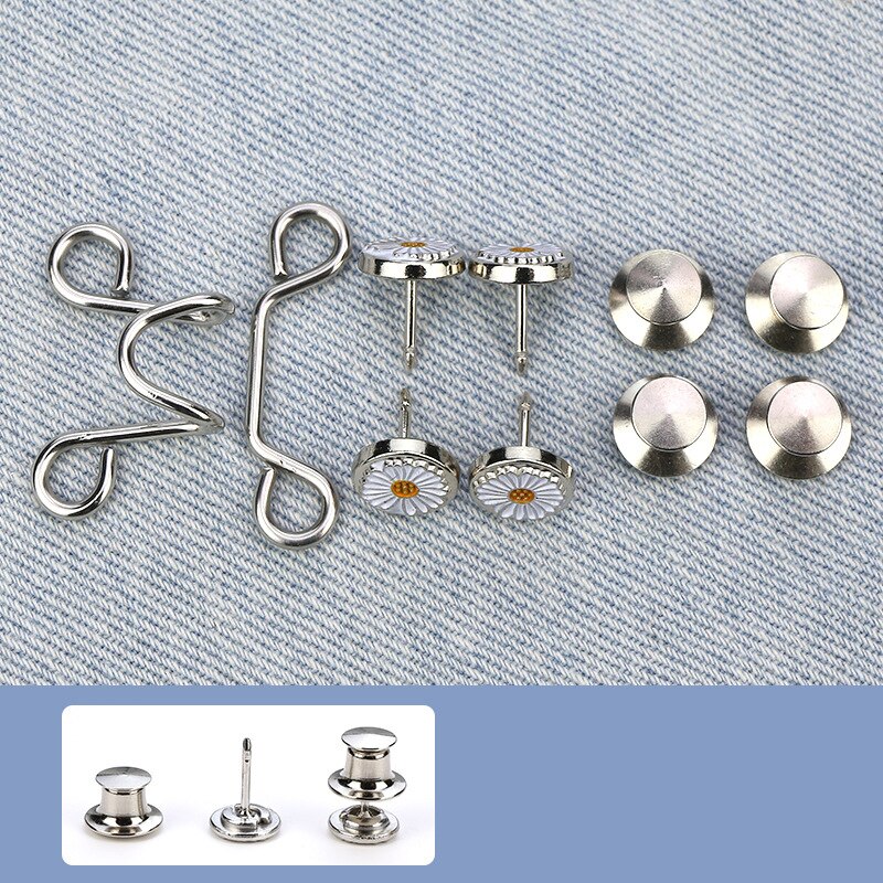 Adjustable Waist Sewing-Free Detachable Jeans Waist Stretch Big Change Small Adjustable Metal Button Waist Buttons: Large / S1