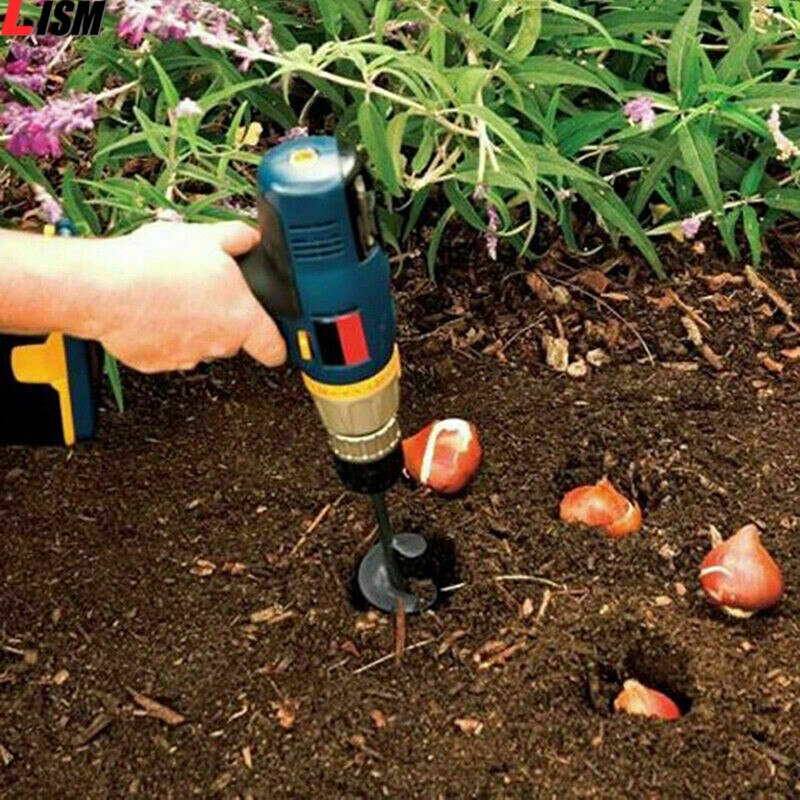 Garden Drill Bit Tool Flower Planter Bulb Shaft Twist Drill Auger Yard Gardening Planting Hole Digger Tool Planter