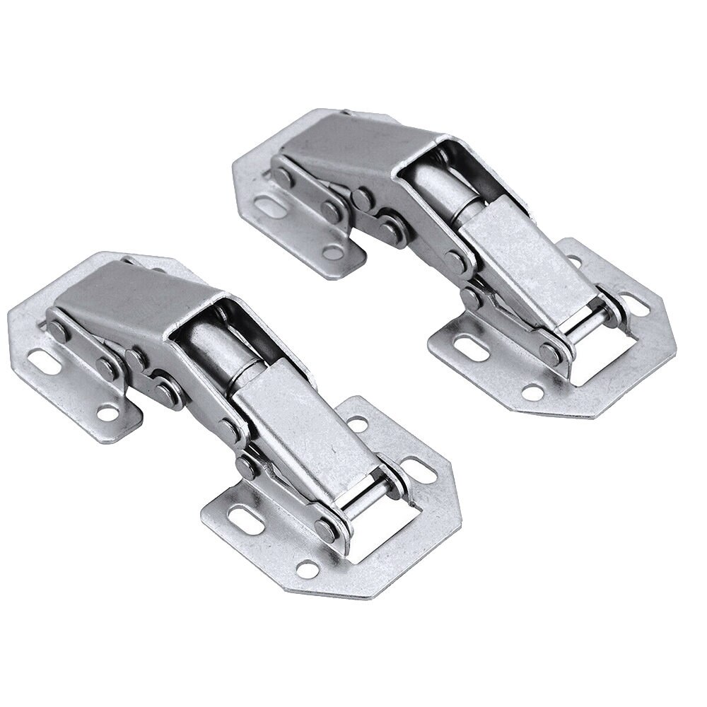 2Pcs 90 Degree Easy Mount Concealed Kitchen Cabinet Cupboard Sprung Door Hinges Bridge Hinge 3''Frog Marble Hinge