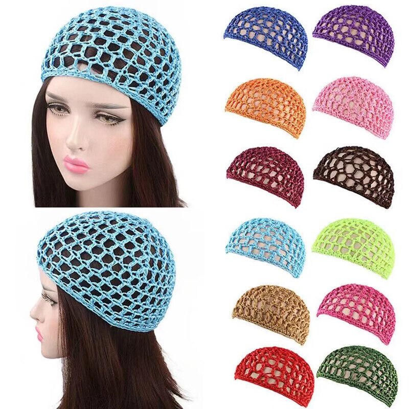 Vrouwelijke Mesh Haarnet Handgemaakte Gehaakte Hoed Effen Kleur Multi-color Keuze Populaire Leisure Haarverzorging Slapen Cap Haar netto Hoed Netto