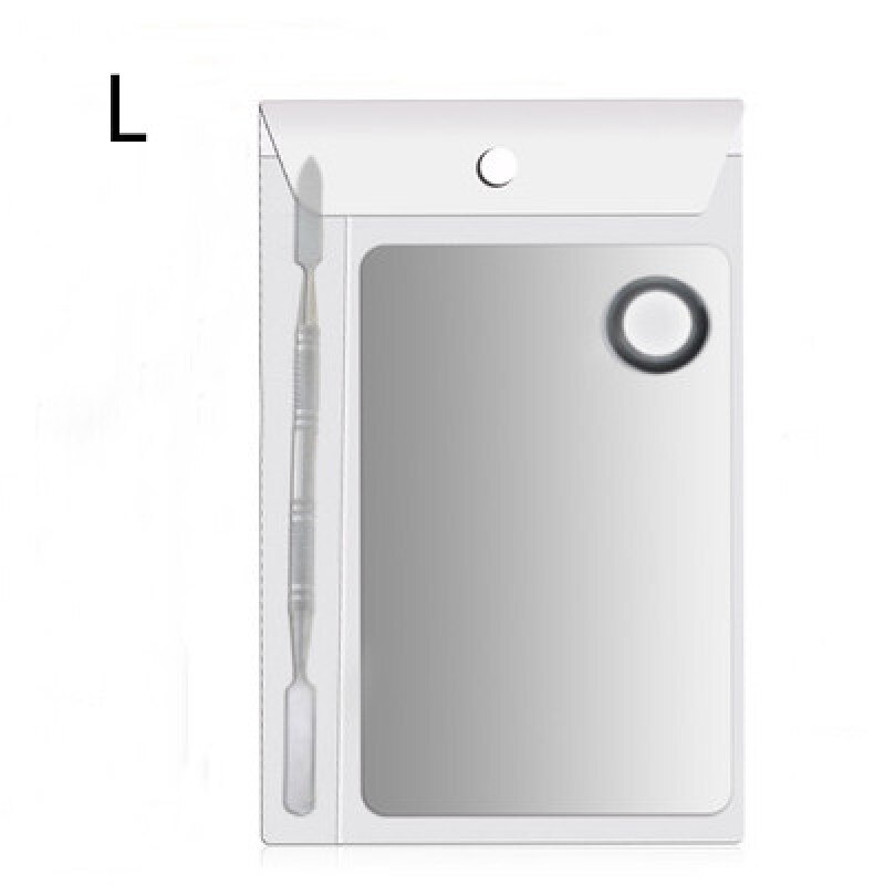 Stainless Steel Makeup Mixer Nail Polish Mixing Plate Foundation Eyeshadow Mixer Eyeshadow Palette with Spatula Rod