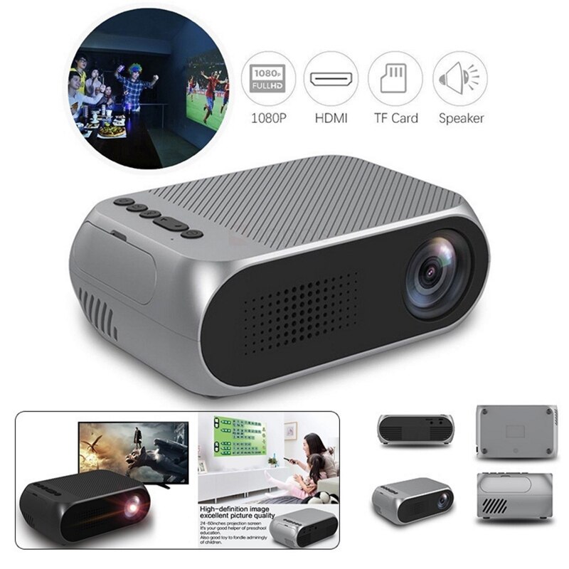 Miniproyector LED portátil YG320 para el hogar, HD, 1080P, 320x240 píxeles, HDMI, USB, 3D