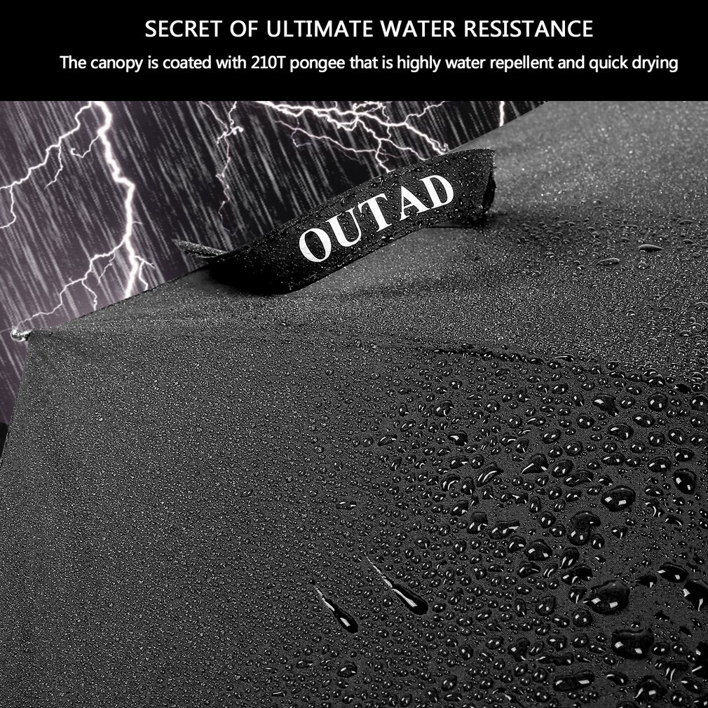 OUTAD Safety Locking Mechanism Windproof Compact Travel Umbrella Auto Open/Close Self-locking Waterproof Light Weight