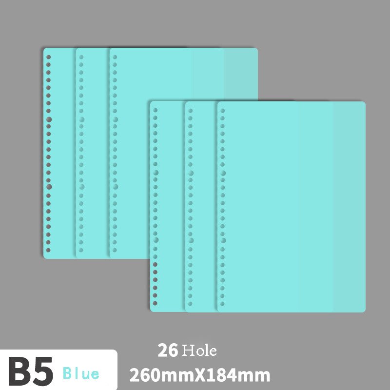 2 Pcs A5/B5/A4 Loose-Leaf Book Cover 20/26/30 Hole Binder Circle PP Separator Memo Pad Accessory For Office Documents: B5-B-20