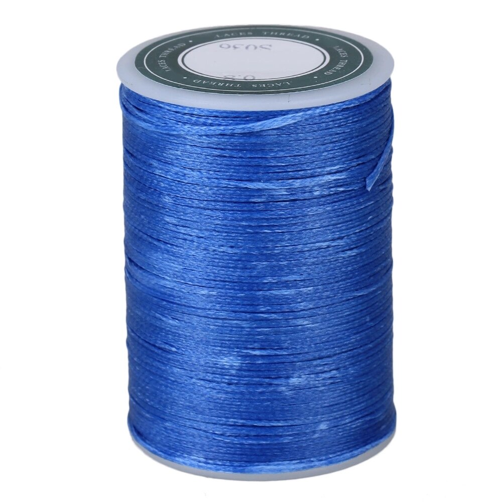 Light Blue 3-Ply Waxed Flat Polyester Cord Leather Sewing Thread Cord 78M 0.8MM