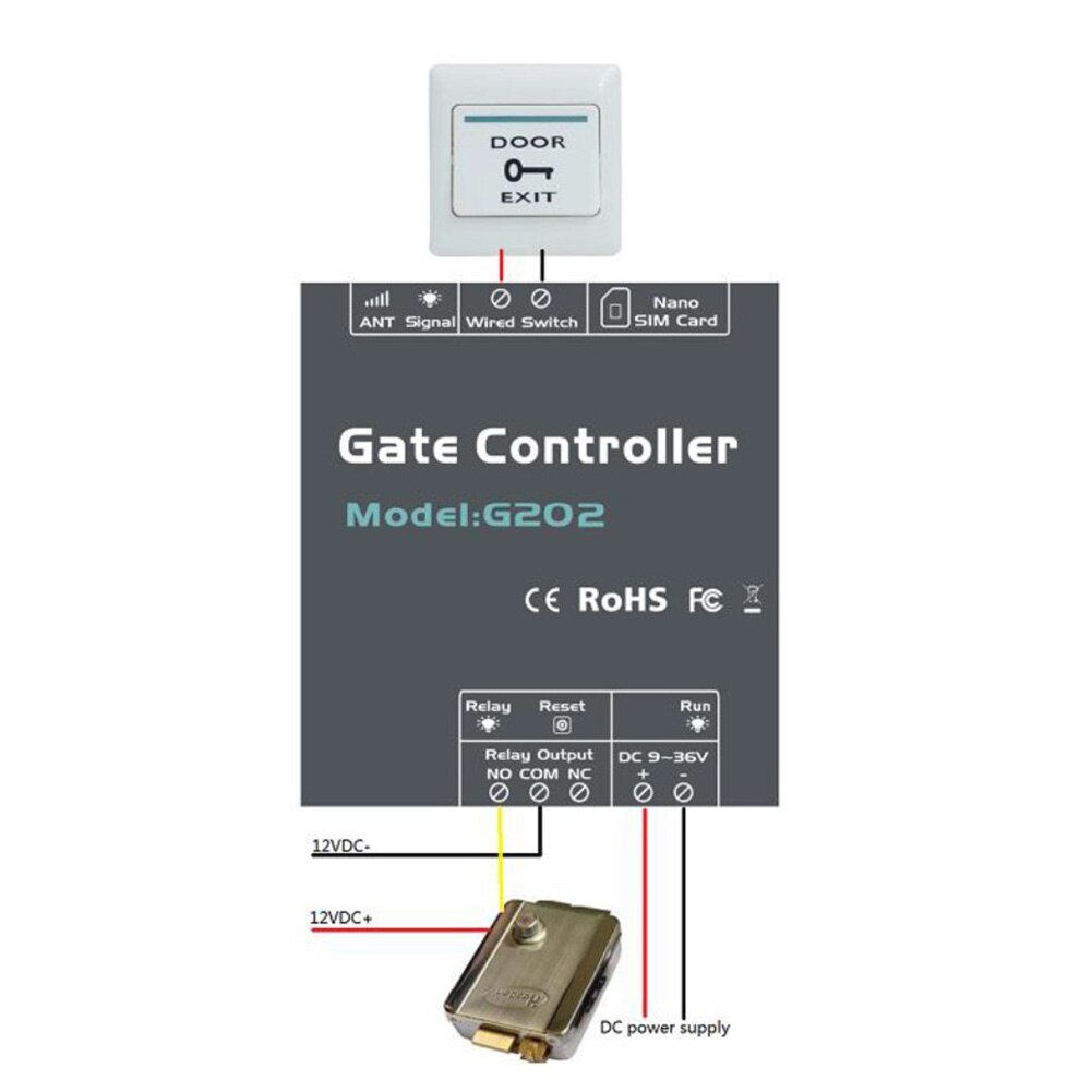 G202 2G Afstandsbediening 200 Gebruikers Gsm Gate Opener Relais Schakelaar Deur Toegang Draadloze Deuropener Door Gratis Call 850/900/1800/1900Mhz