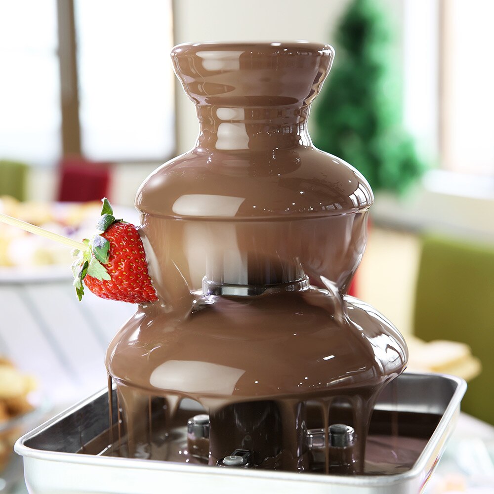 NOSTALGIA ELECTRICS RFF500 Chocolate Fondue Fountain Three-Tier Tower Fondue Pots