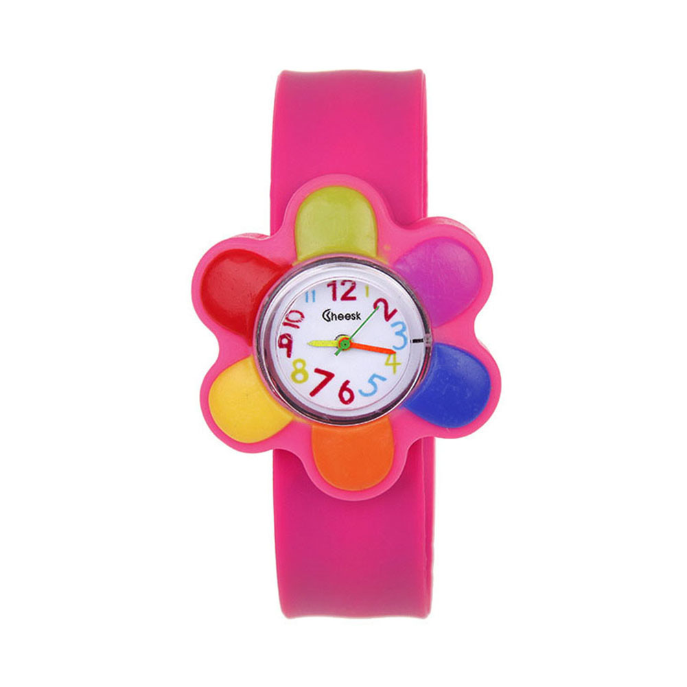 1 Pcs Children Kids Wrist Quartz Watch Silicone Strap Cute Cartoon Style Birthday FO