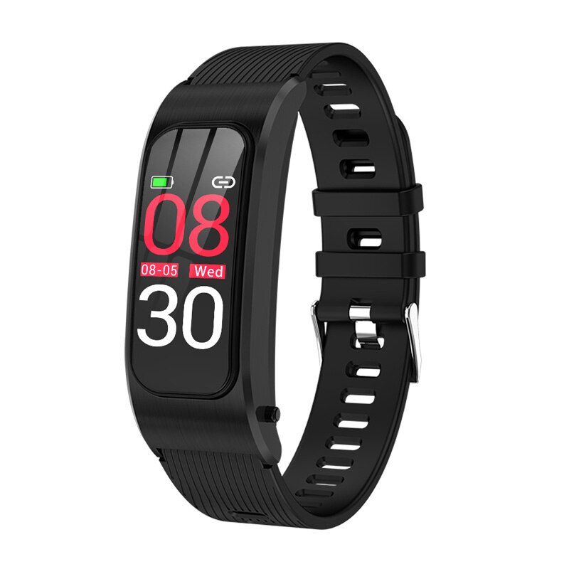 Smart Watch R21 Bluetooth Phone Call Answer Bracelet Heart Rate Blood Pressure Fitness Tracker Color Men Women Sports Alarm Band: BLACK