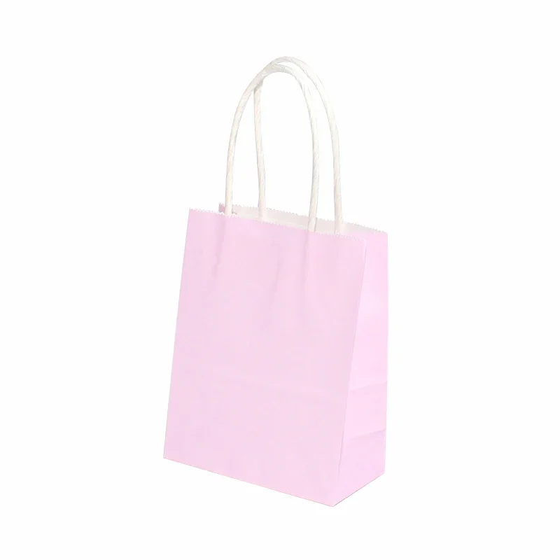 6/12pcs Mini Small Kraft Paper Bag with Handles Festival Bag Candy Shopping Bags: army green / 9.5x9.5x11cm