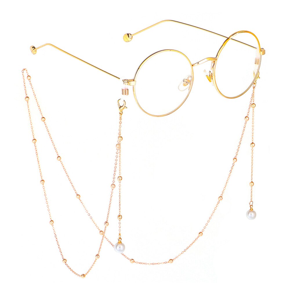 Nueva , cadena de Gafas de Metal con perlas, gafas de sol Vintage, Correa antideslizante, cordón de sujeción para gafas, collar, accesorios para gafas