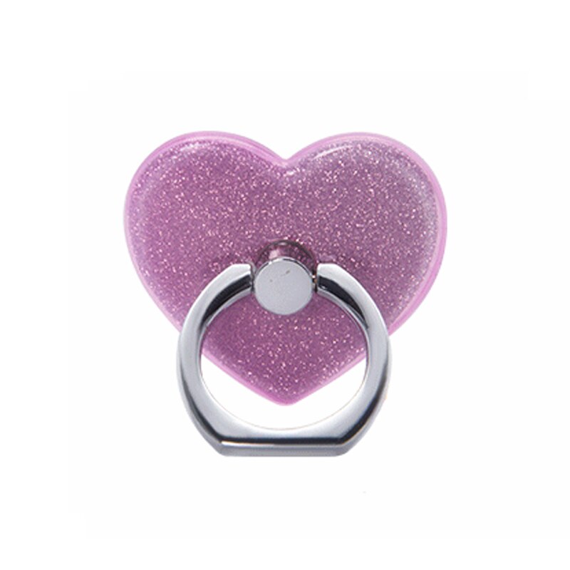 Phone Ring Holder for Tablet pc Mobile Phone Holder Stand Universal Phone grip Heart-shaped Finger Ring Holder Car Mount Stand: Purple