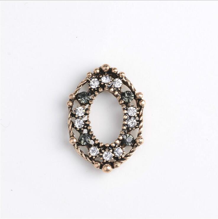 10 st/lot antika guldlegeringsknappar platt bak rhinestone embellishmen knappar gör-det-själv-tillbehör: C