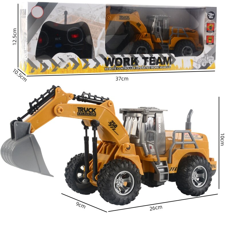 2.4G RC Engineering Vehicle with Cool Light Arm Swing Up Down Toy Kid