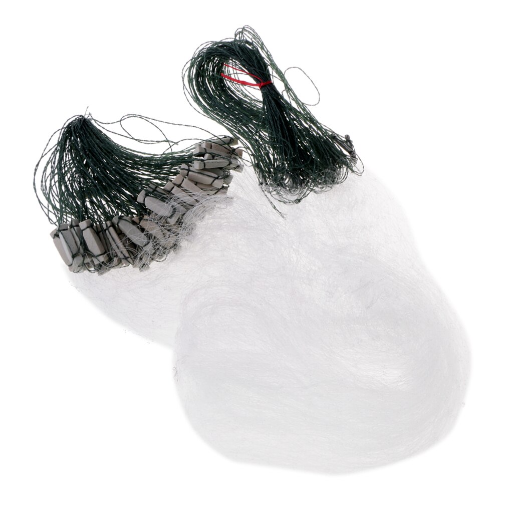 25m 1 lag fiskegarn netstøbning not med float og bly sinkers 4 x 4cm mesh hul