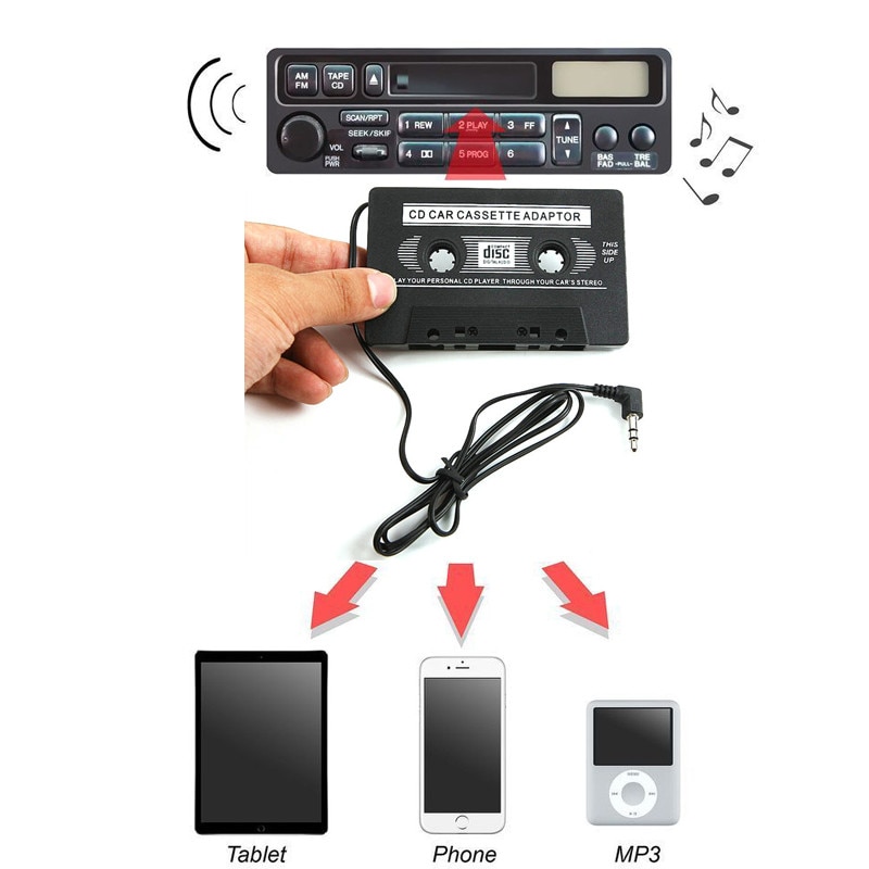 Convertisseur Audio MP3 MP4 pour téléphone portable, 3.5mm, adaptateur Cassette, transmetteur pour MP3 IPod CD MD iPhone