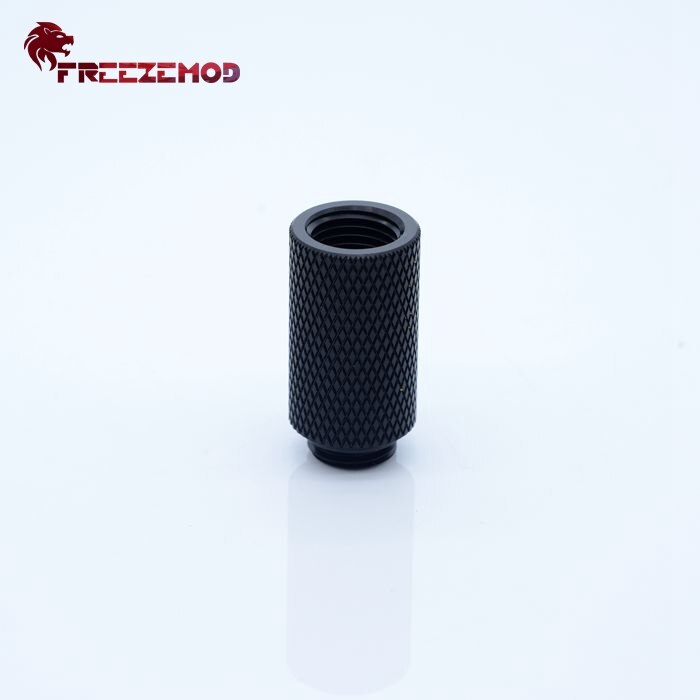 FREEZEMOD male to female thread extender G1/4'' (extended 30mm) computer pc water cooler fitting.HYCLZ-M30: black