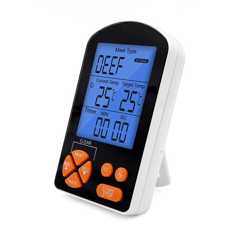 Electronic Digital LCD Food Thermometer Probe BBQ Meat Water Oil Cooking Temperature Alarm Cooking Timer Kitchen Cooking Tester: Default Title