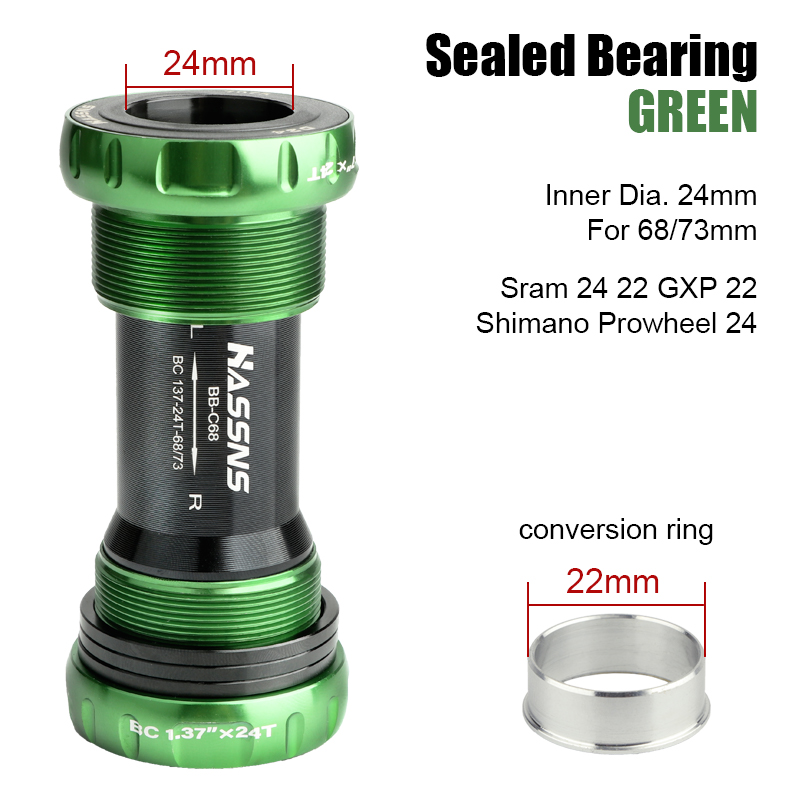HASSNS Central Movement Bicycle Bottom Bracket Mtb Hollowtech Central Movement Mountain Bike Ceramics BB For Integrated Crankset