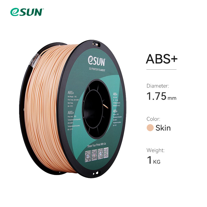 eSUN ABS+ Filament 1.75mm ABS Plus 3D Printer Filament Accuracy +/- 0.05mm 1KG 2.2 LBS Spool 3D Printing Material for 3D Printer: Skin