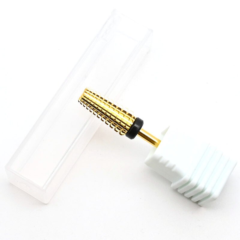 Xf-xc-brocas para manicura de uñas, brocas de taladro eléctrico de 5 vías con barril de carburo dorado, broca para uñas: XC course