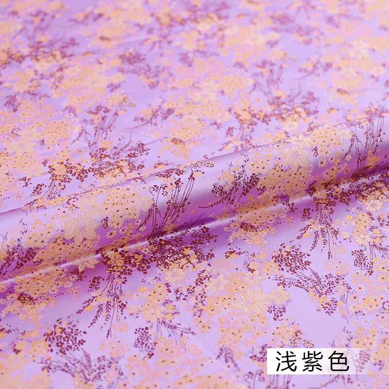 Brokaat Satijn Stof Mooie Jurk Stof Materiaal Voor Maken Cheongsam En Kimono: Dark Purple