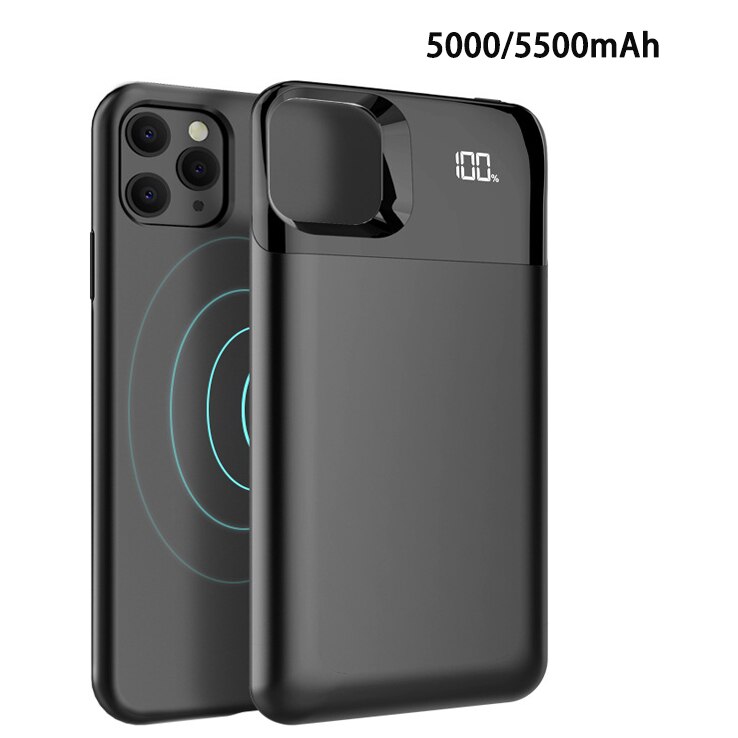 5000/5500mAh Battery Charger Case Power bank For iPhone 11 11Pro 11ProMAX Plus Soft Charging Phone Cover Case