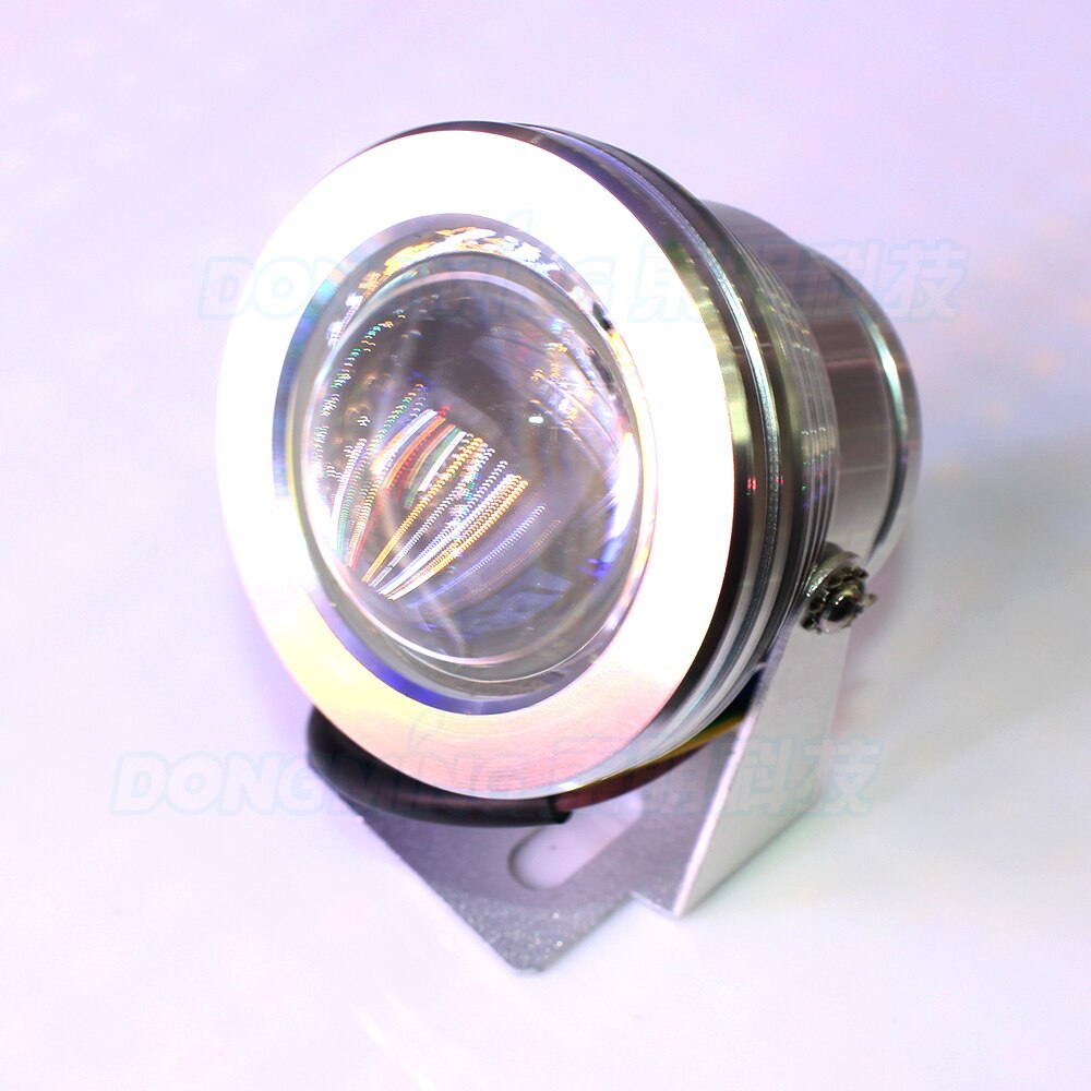 Zilver cover wit/warm wit led-schijnwerper onderwater IP68 10 W led onderwater zwembad licht convex lens onderwater led