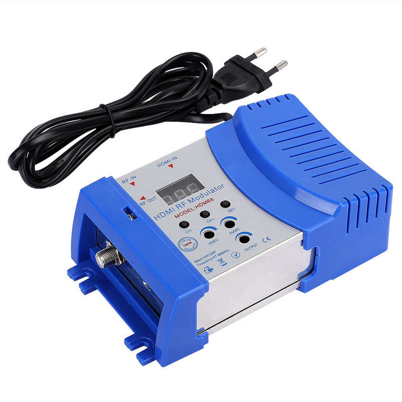 Modulateur numérique RF HDM68, compatible HDMI, convertisseur AV à RF, VHF UHF PAL, modulateur Portable, Standard pour EU100-240V