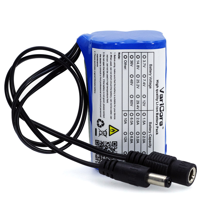 Varicore Beschermen 7.4 V 5200 Mah 8.4 V 18650 Li-Ion Batterij Fietsverlichting Hoofd Lamp Speciale Batterij dc 5.5 Mm + 1A Charger
