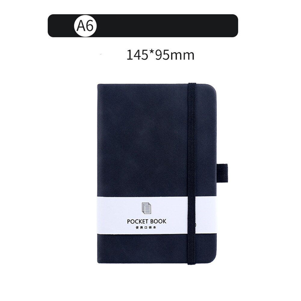 2022 A6 A7 Small Portable Notebook Pocket Notepad Diary Agenda Planner Notebook Goals Habit Schedules Office School Supplies: Black-A6