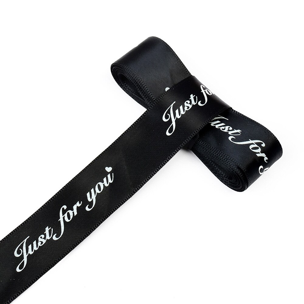 5m 25mm speciaal voor jou bedrukt polyester lint voor bruiloft, feest, kerstdecoratie, doe-het-zelf, knutsel, kaart, inpaklinten, striklinten: Zwart