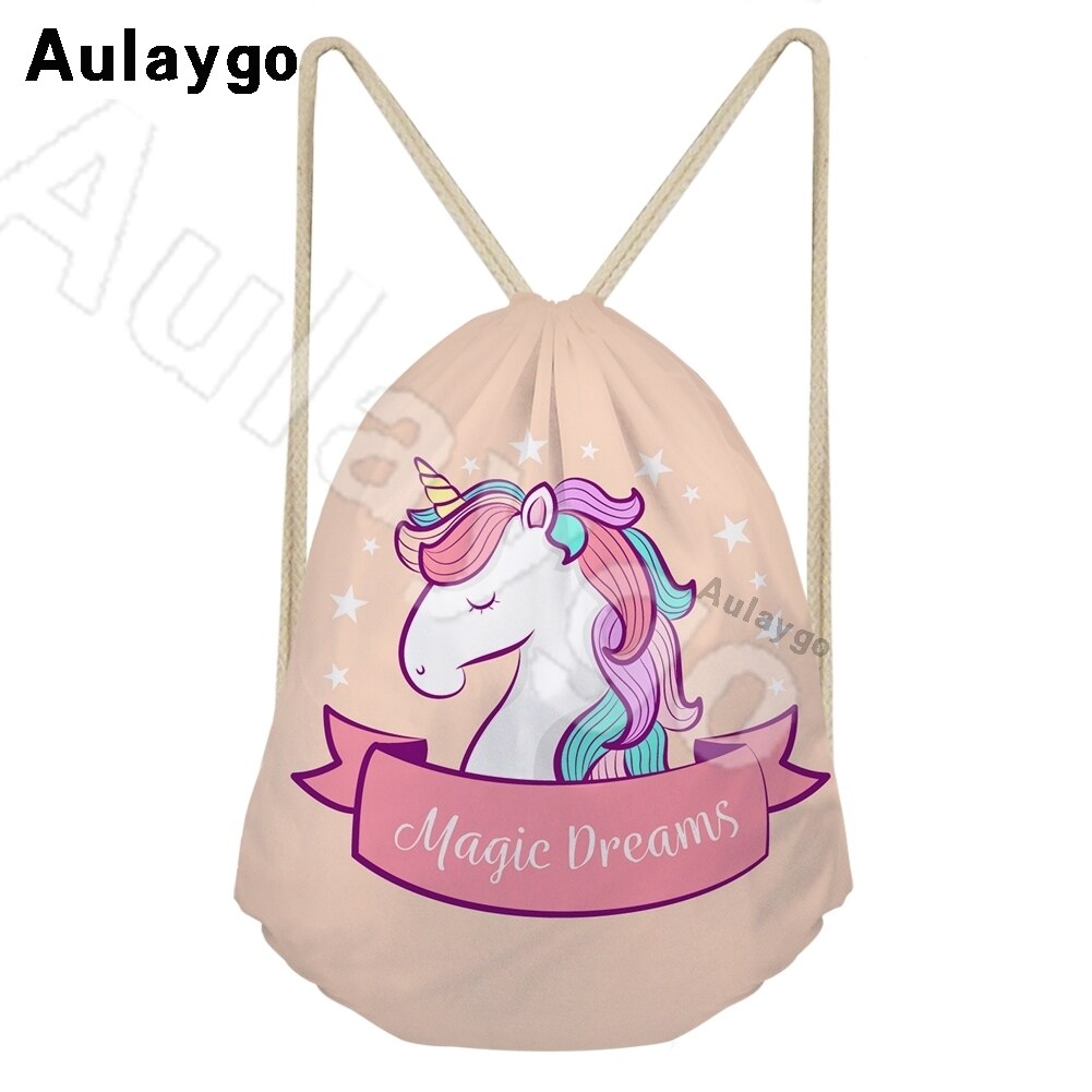 Aulaygo 3d unisex eenvoudige duurzame zwarte rugzak schattige witte kattenprint schoudertas kinderreisschoenen touwtassen rugzakken: Multi