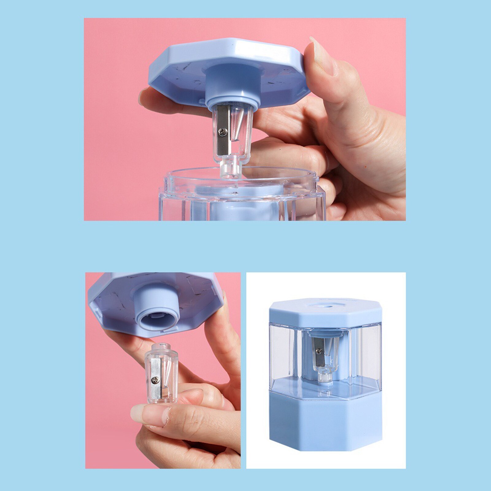 Portable Electric Pencil Sharpener Fast Sharpern Rechargeable Pencil Sharpener for 6.5-8mm Pencils for Home Office School