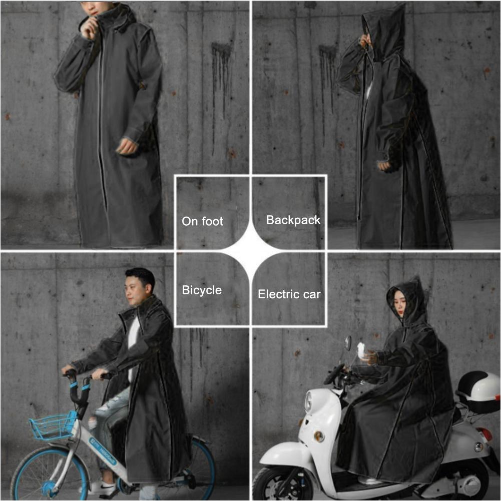 Motorfiets Regenjas Vrouwen/Mannen Rits Hooded Poncho Motorfiets Regenkleding Lange Stijl Wandelen Milieu Regen Jas Xl/Xxl/xxxl