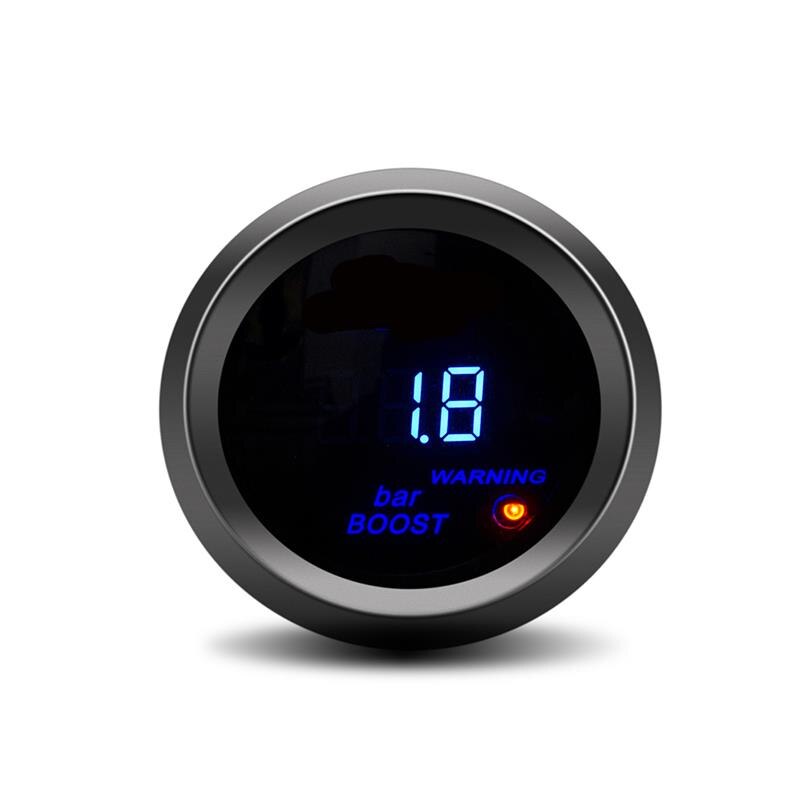 52mm Car Digital Turbo Boost Gauge BAR Boost Turbo Gauge Mechanical Blue Led Boost Gauge for Auto Car Meter Boost Sensor: Default Title