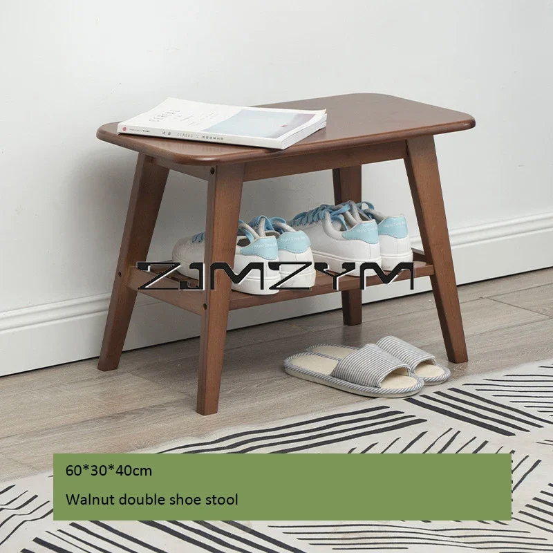 Tabouret de chaussure de porte de maison en bois, tabouret long nordique, chaussure de porte intégrée, meuble de salon T1: Bleu
