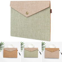 A4/A5 Simple Big Capacity Linen File Folder Document Bag Canvas Felt File Briefcase Portable Organizer Office Paper Holder