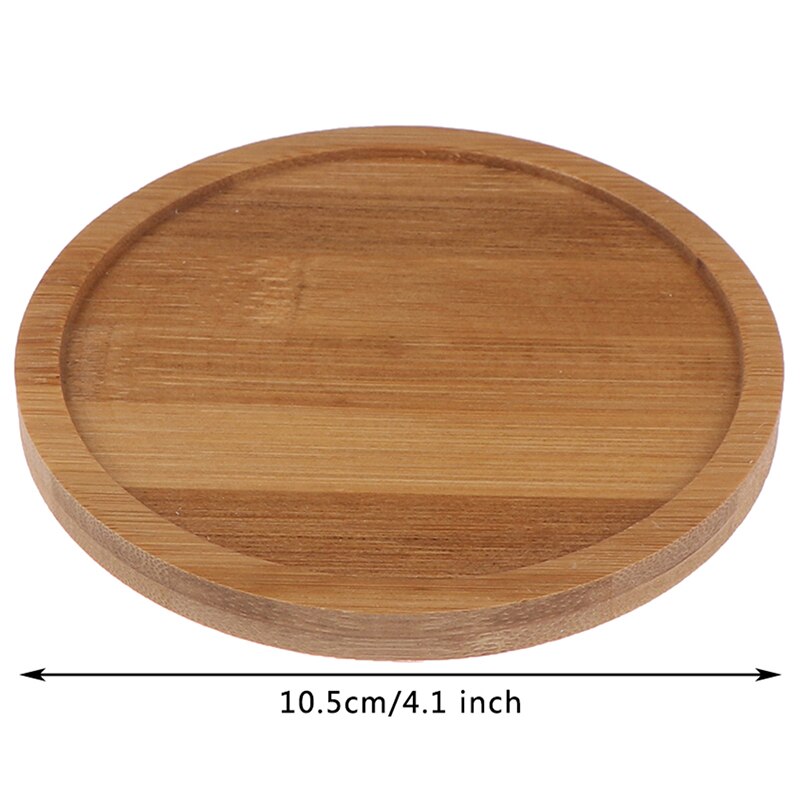Bambus runde firkantede skåle plader til sukkulenter potter bakker base stander haveindretning boligindretning håndværk: Runde 2