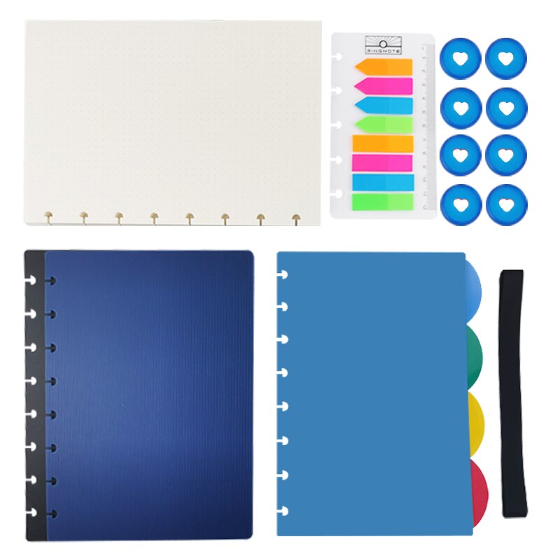 A5 Bule Loose Leaf Notebook Concise Style Notepad Stationery Planner Writing Paper for Students School Office Supplies