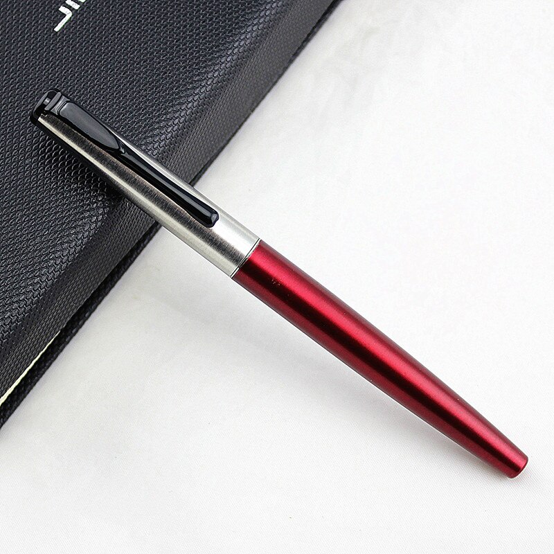 Luxury blue Business Metal Fountain Pen Nib Medium black Clip School Supplies: Q