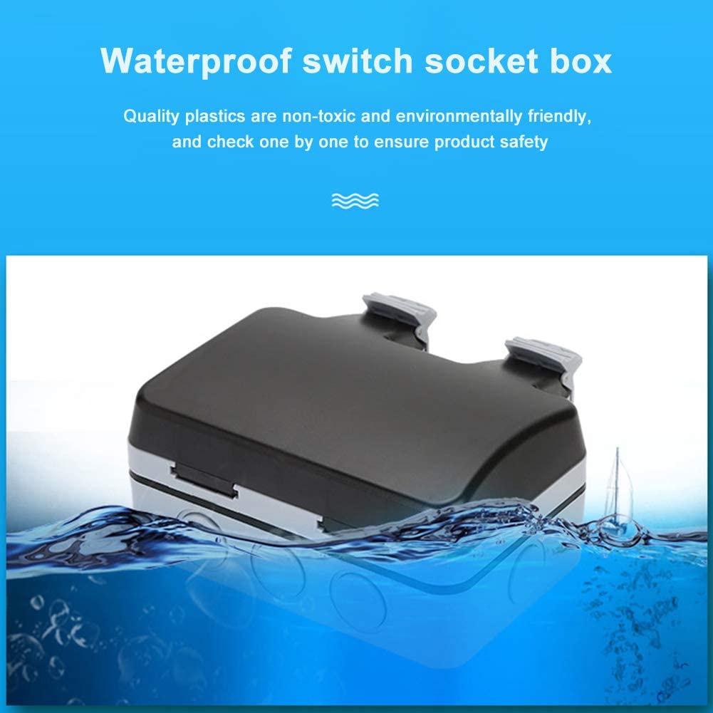 1/2 Gang Outdoor Waterproof Sockets Switch UK Switched IP66 Weatherproof Waterproof Outdoor BOX Wall Socket With Indicator light