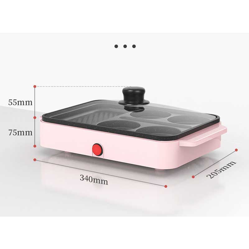 Poêle à frire antiadhésive pour le petit déjeuner, poêle à Steak et à saucisses, électrique, 1000W