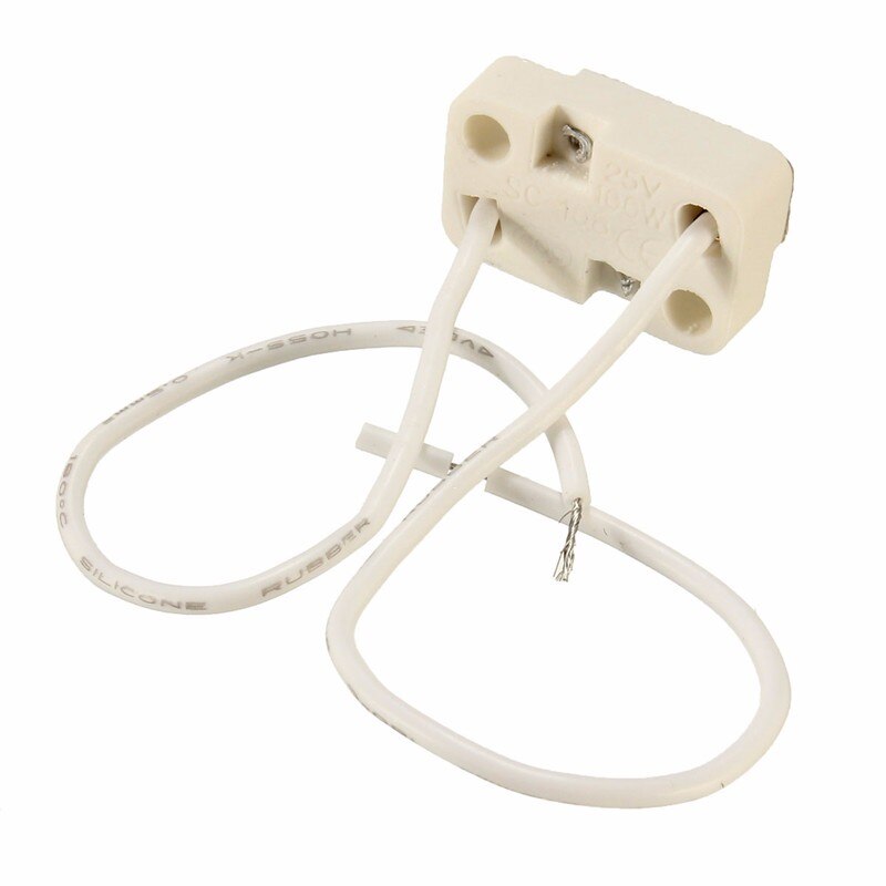 5pcs Ceramic MR16/GU5.3 Lamp Base Lampholders Socket LED Bulb Halogen Light Lamp Holder Connector Wire 110-240V