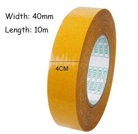 10M/Roll Dubbelzijdige Doek Base Tape Hoge Temperatuur Weerstand Pet Doorschijnend Grid Zelfklevende Tape Voor Tapijt decor: 40mm