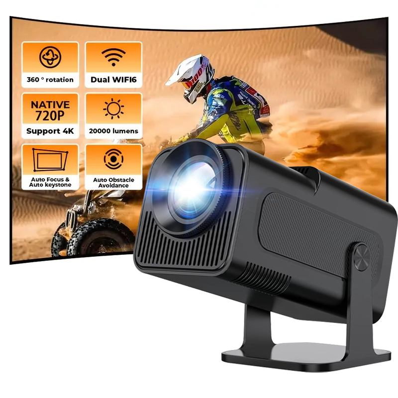 HY320mini Android Projector 1280x720P Dual WIFI6 200 lumens Outdoor Home Theater Portable Proyector, hy300 Projector