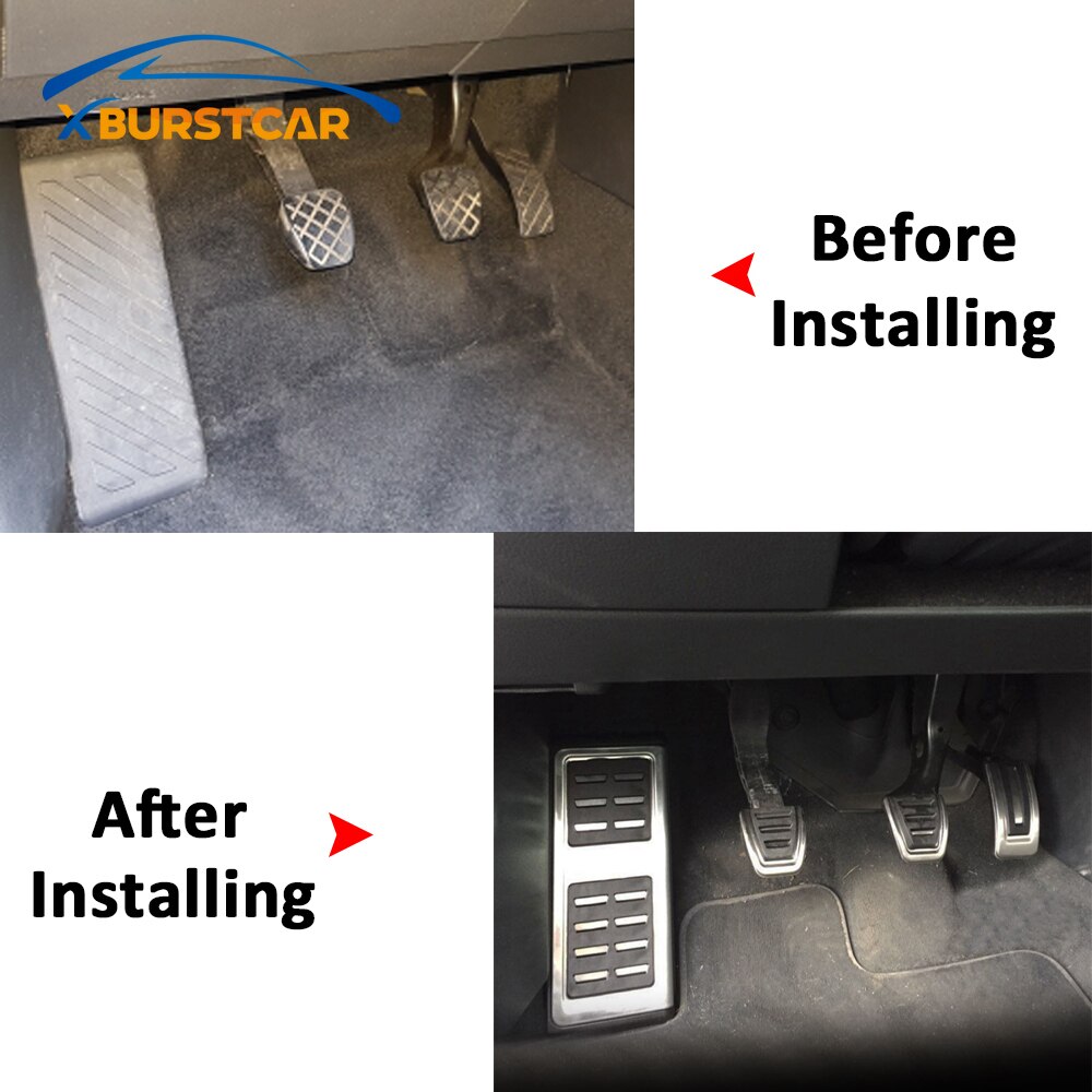 For Volkswagen Vw Jetta MK7 7th Gen - LHD Stainless Steel Car Fuel Brake Pedal Cover Footrest Pedals Accessories
